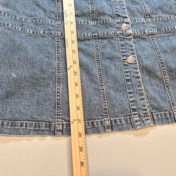 Venezia Womens Denim Jacket Blue Button Front Plus Size 22 24 Western Barn Coat - Picture 12 of 12